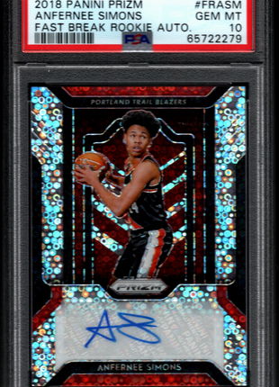 Anfernee Simons 2018-19 Panini Prizm #ASM Fast Break Rookie RC Auto PSA10 GEM MT