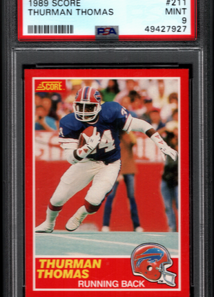 Thurman Thomas 1989 Score #211 Rookie RC PSA9 MINT Buffalo Bills