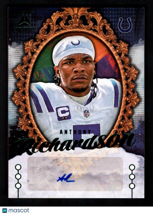 Anthony Richardson 2025 Panini Luminance Portrait Signatures /10 Green Auto