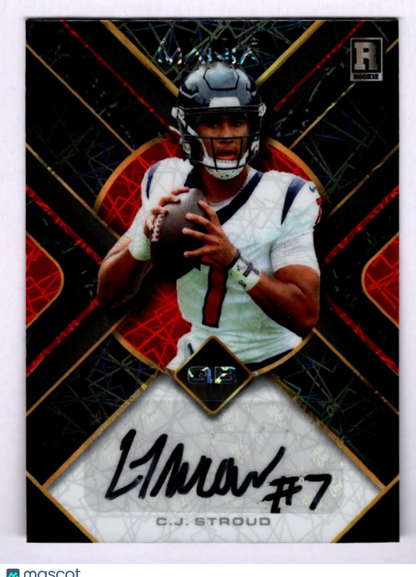 C.J. Stroud 2023 Wild Card Auto Mania #AMTH-A Black Lazer /2 RC Auto Texans