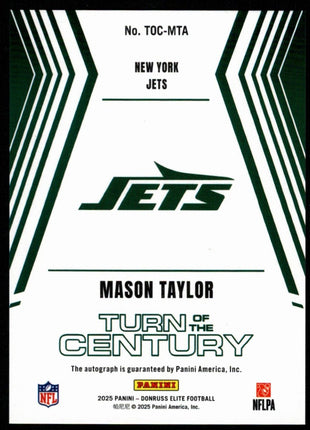 Mason Taylor 2025 Panini Donruss Elite #TOC-MTA Turn of the Century /499 RC Auto