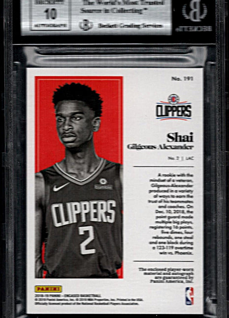 Shai Gilgeous-Alexander 2018-19 Panini Encased Jersey RC /99 Auto BGS9/10 MINT