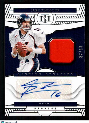 Jake Plummer 2022 National Treasures #LLE-JPL Lasting Legacies /99 Patch Auto