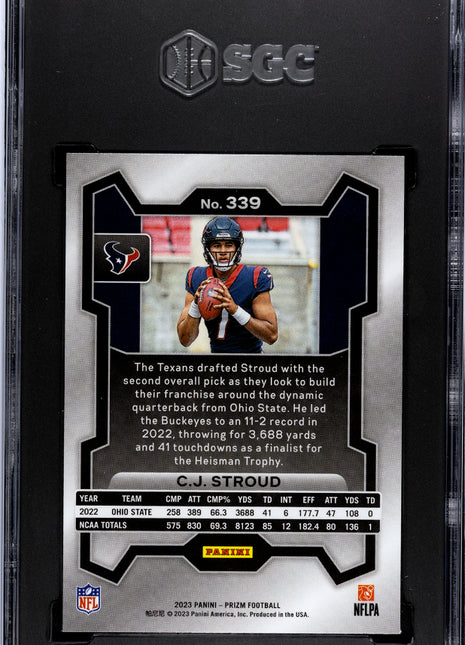 CJ Stroud 2023 Panini Prizm #339 Rookie RC SGC9.5 MINT+ Houston Texans