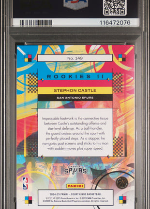 Stephon Castle 2024-25 Panini Court Kings #149 Rookies II RC PSA10 GEM MT Spurs