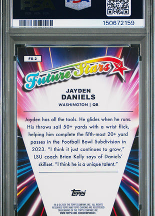 Jayden Daniels 2024 Topps Chrome FS2 Future Stars Pink Refractor RC PSA10 GEM MT