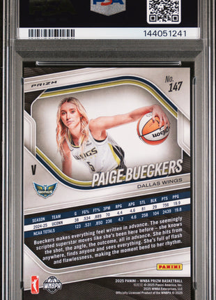 Paige Bueckers 2025 Panini Prizm WNBA #147 Ice Rookie RC PSA9 MINT