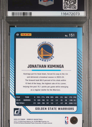 Jonathan Kuminga 2024-25 Panini Donruss #151 Gold Choice /10 SSP PSA9 MINT