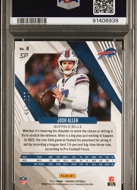 Josh Allen 2023 Panini Phoenix #8 SP Red /199 PSA10 GEM MT Bills