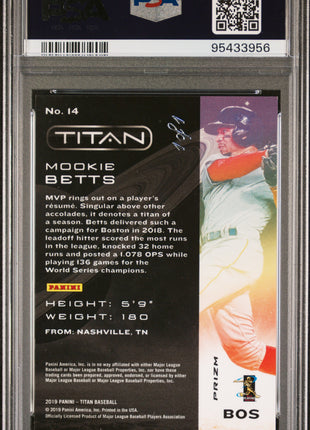 Mookie Betts 2019 Panini Chronicles Titan #14 Titan Gold Vinyl 1/1 PSA10 GEM MT