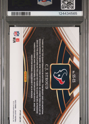CJ Stroud 2023 Panini Select #SSCS Snapshots Zebra Prizm SSP RC PSA9 MINT