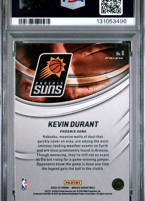 Kevin Durant 2022-23 Panini Mosaic #6 Storm Chasers SP PSA10 GEM MT Suns