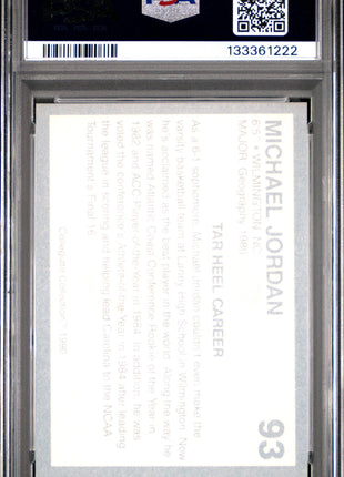 Michael Jordan 1990 Collegiate Collection #93 North Carolina PSA10 GEM MT
