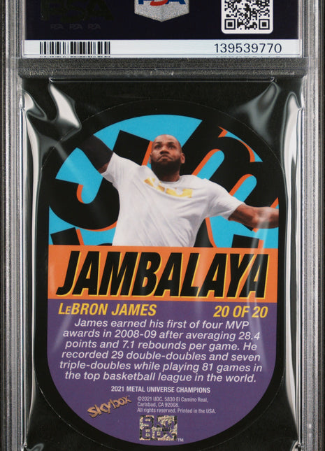 LeBron James 2021 Skybox Metal Universe Champions #20 Jambalaya SSP PSA8 NM-MT