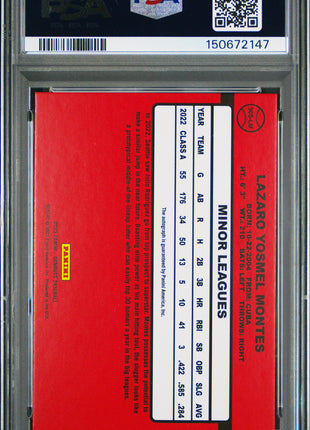 Lazaro Montes 2023 Donruss Retro Signatures Pink Fireworks /199 Auto PSA9 MINT