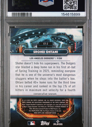 Shohei Ohtani 2025 Topps Cosmic Chrome #2 Extraterrestrial Talent PSA10 GEM MT