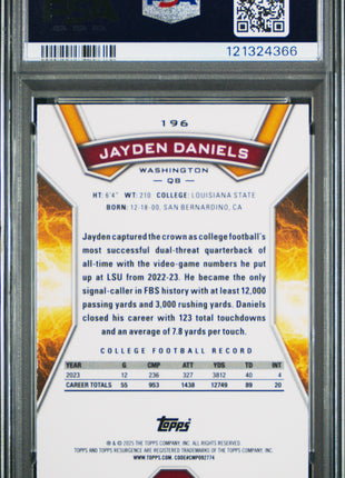 Jayden Daniels 2024 Topps Resurgence #196 Prism Refractor PSA10 GEM MT