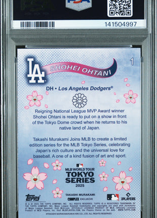 Shohei Ohtani 2025 Topps Takashi Murakami #1 Tokyo Series SSP PSA10 GEM MT