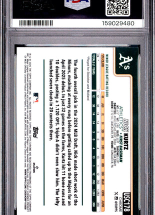 Nick Kurtz 2025 Topps Chrome Update #USC178 Rookie RC PSA10 GEM MT