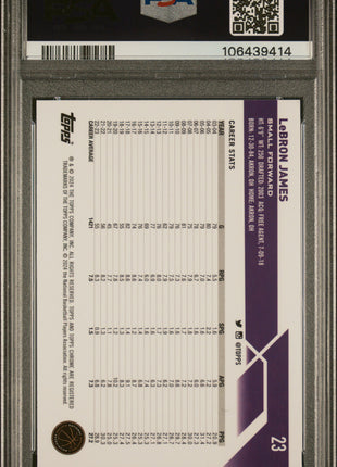 LeBron James 2023 Topps Chrome Sapphire Edition #23 Gold Refractor /50 PSA9 MINT