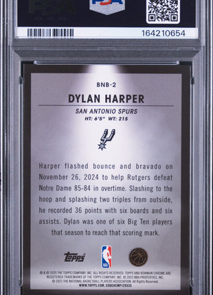Dylan Harper 2025-26 Bowman Chrome #BNB-2 Spotlights NBA RC SSP PSA10 GEM MT