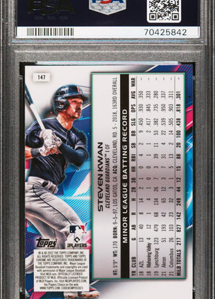 Steven Kwan 2022 Topps Cosmic Chrome #147 Rookie RC PSA10 GEM MT
