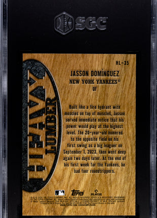 Jasson Dominguez 2024 Topps #HL-35 Heavy Lumber SSP RC SGC9.5 MINT+ Yankees