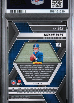 Jaxson Dart 2025 Panini Mosaic #362 Red Camo Rookie RC PSA10 GEM MT
