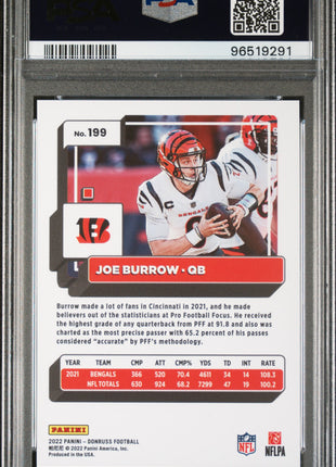 Joe Burrow 2022 Panini Donruss #199 Press Proof Premium PSA10 GEM MT Bengals