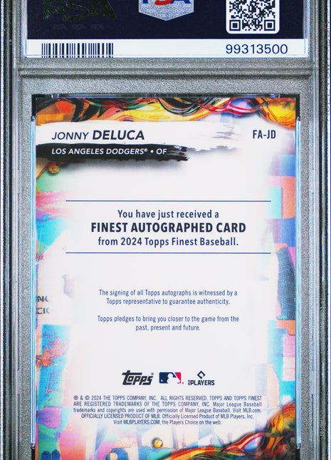 Jonny Deluca 2024 Topps Finest #FAJD Purple Refractor /250 Auto RC PSA9 MINT