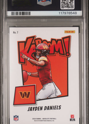 Jayden Daniels 2024 Panini Absolute #7 Kaboom! Horizontal RC SSP PSA9 MINT