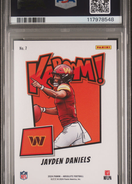 Jayden Daniels 2024 Panini Absolute #7 Kaboom! Horizontal RC SSP PSA9 MINT