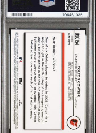 Colton Cowser 2024 Topps Chrome Update #USC154 Red Raywave /5 RC PSA10 GEM MT