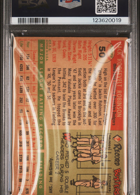 Jackie Robinson 1955 Topps #50 Vintage Graded PSA2 MK GOOD Dodgers
