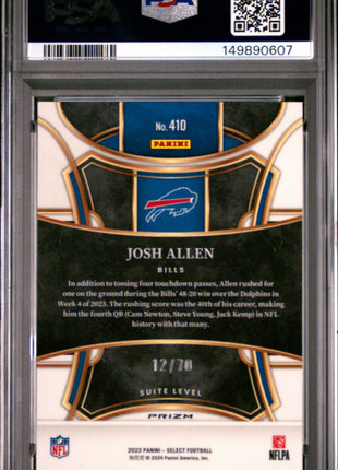Josh Allen 2023 Panini Select #410 Dragon Scale Prizm /70 PSA10 GEM MT Bills