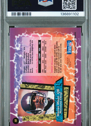 Warren Moon 1995 Finest #10 w/ Coating PSA9 MINT Vikings