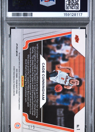 Cade Cunningham 2021 Panini Prizm DP Widescreen Green Disco /5 RC PSA10 GEM MT