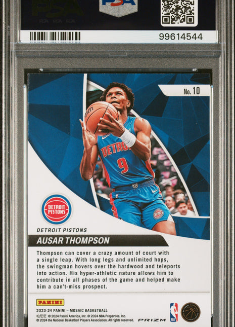 Ausar Thompson 2023 Panini Mosaic #10 Elevate Green RC PSA10 GEM MT Pistons