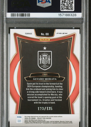 Alvaro Morata 2024-25 Panini Select FIFA #88 Camo /135 PSA10 GEM MT Spain
