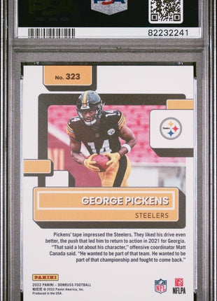 George Pickens 2022 Panini Donruss #323 Press Proof Premium RC PSA10 GEM MT