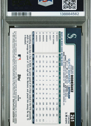 Julio Rodriguez 2025 Topps Chrome #261 Frozenfractor -1/0 SSP PSA9 MINT Mariners