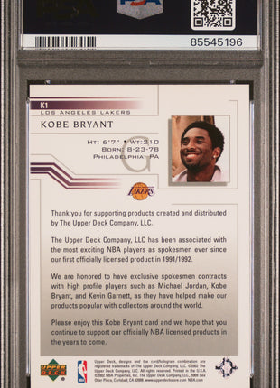 Kobe Bryant 2002-03 Upper Deck Spokesmen #K1 /200 PSA7 NM Los Angeles Lakers