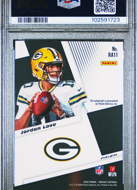 Jordan Love 2020 Panini Mosaic #RA11 Fusion Red Choice RC Auto PSA9 MINT