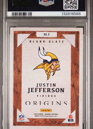 Justin Jefferson 2025 Panini Origins #9 Blank Slate Case Hit SSP PSA9 MINT