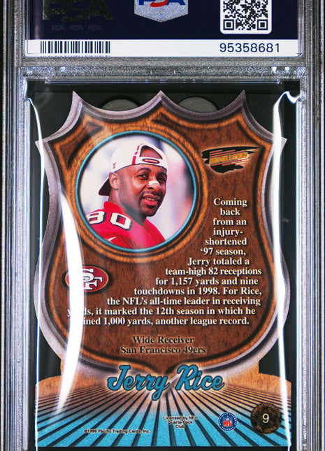 Jerry Rice 1999 Pacific Revolution #9 NFL Icons PSA8 M-MT 49ers