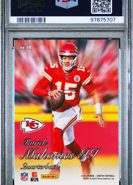 Patrick Mahomes II 2023 Panini Zenith 1994 Pacific Blue Prizm PSA10 GEM MT