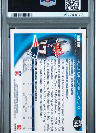 Rob Gronkowski 2010 Topps #148 Rookie RC PSA10 GEM MT Patriots