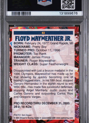 Floyd Mayweather Jr. 2001 Brown's Boxing #63 PSA7 NEAR MT