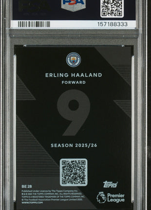 Erling Haaland 2025-2026 Topps P/L #BE28 Black Edge Edition SP PSA10 GEM MT