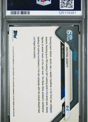 Ashton Jeanty 2025 Topps Now #D2 Draft Night RC PSA10 GEM MT Raiders